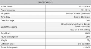 Cosine Developments CD-MV360S Product Specifications