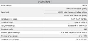 Cosine Developments CD-IR-DT sepcifications